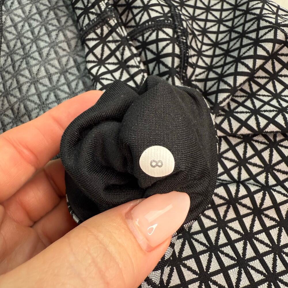 Lululemon Wunder Under Full On Luon Leggings Tri Geo Silver Spoon Black‎ Size 8 - Picture 7 of 16